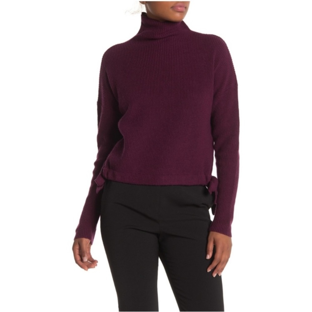 NWT BCBGMaxazria Bow-side Turtleneck Sweater